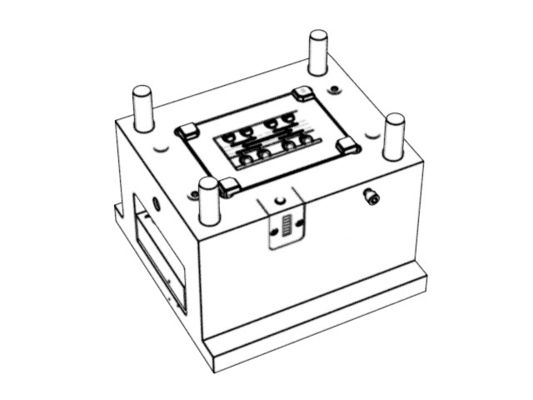 OEM / ODM : Plastic Injection Molds / Earphone left battery bracket (1*8) / hot sprue / cold runner. No.24209