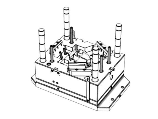 PC / TPU Inner Housing 1x1 Cold Runner Three Plate Mold No.19015 And 19016 -B